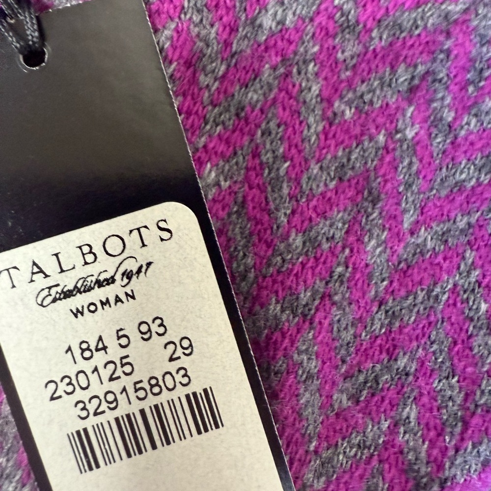 Talbots Women Cardigan Sweater Button Purple Wool Angora Cashmere 1X NEW 1711 - Picture 2 of 5